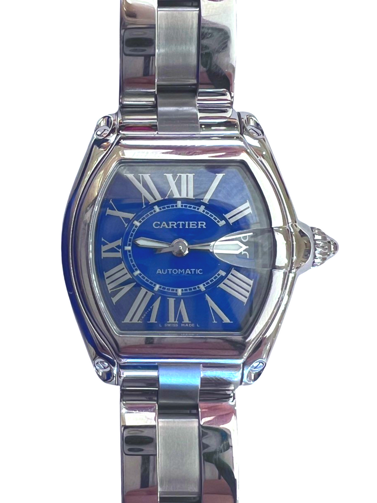 Cartier roadster 2024 blue dial