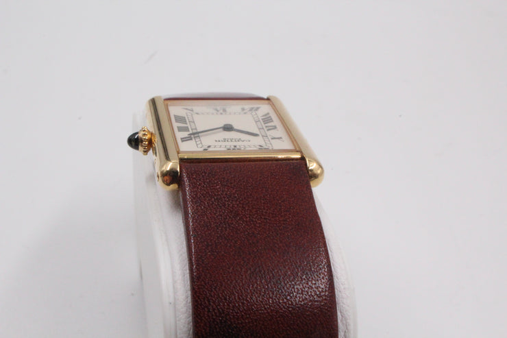 Bonhams : Cartier Tank Louis Cartier, A Yellow Gold Bracelet Watch, circa  2000