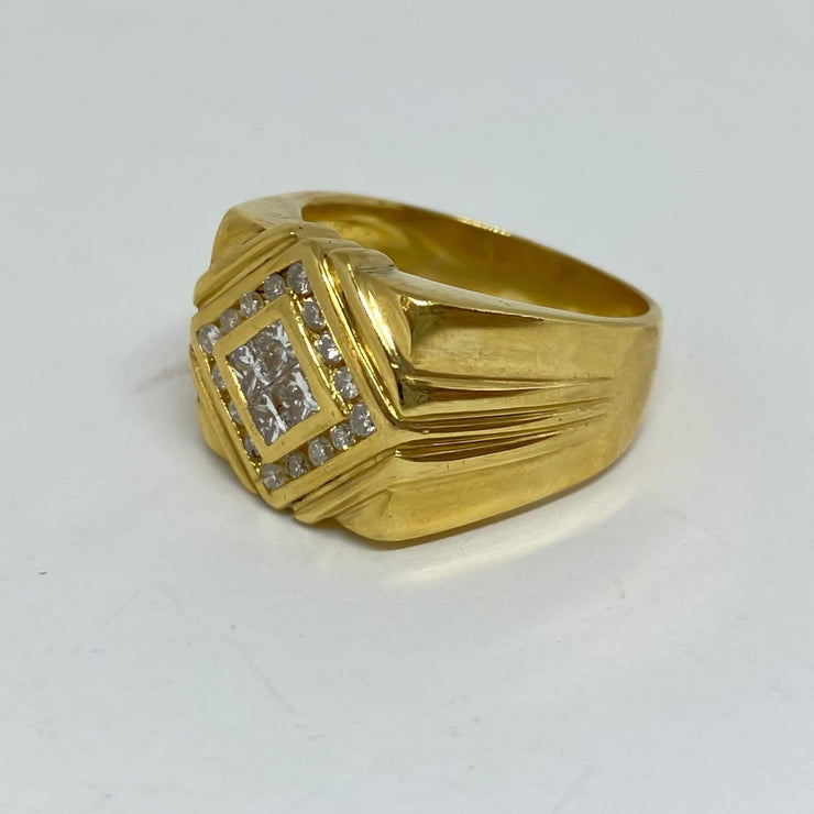 22k Gold Square Pattern Gold Ring| Raj Jewels